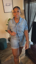 Load and play video in Gallery viewer, Denim Shirt Romper
